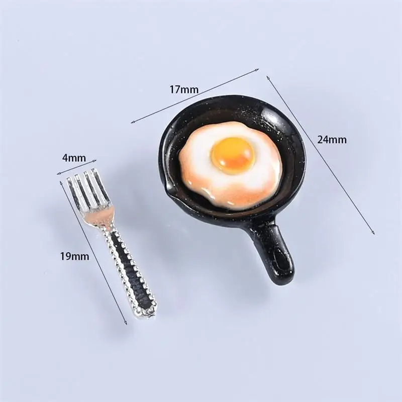 5 set/bolsa simulación casa de muñecas sartén tortilla tenedor salsa de tomate modelos en miniatura DIY para cocina cena vajilla niños juguete Decoración