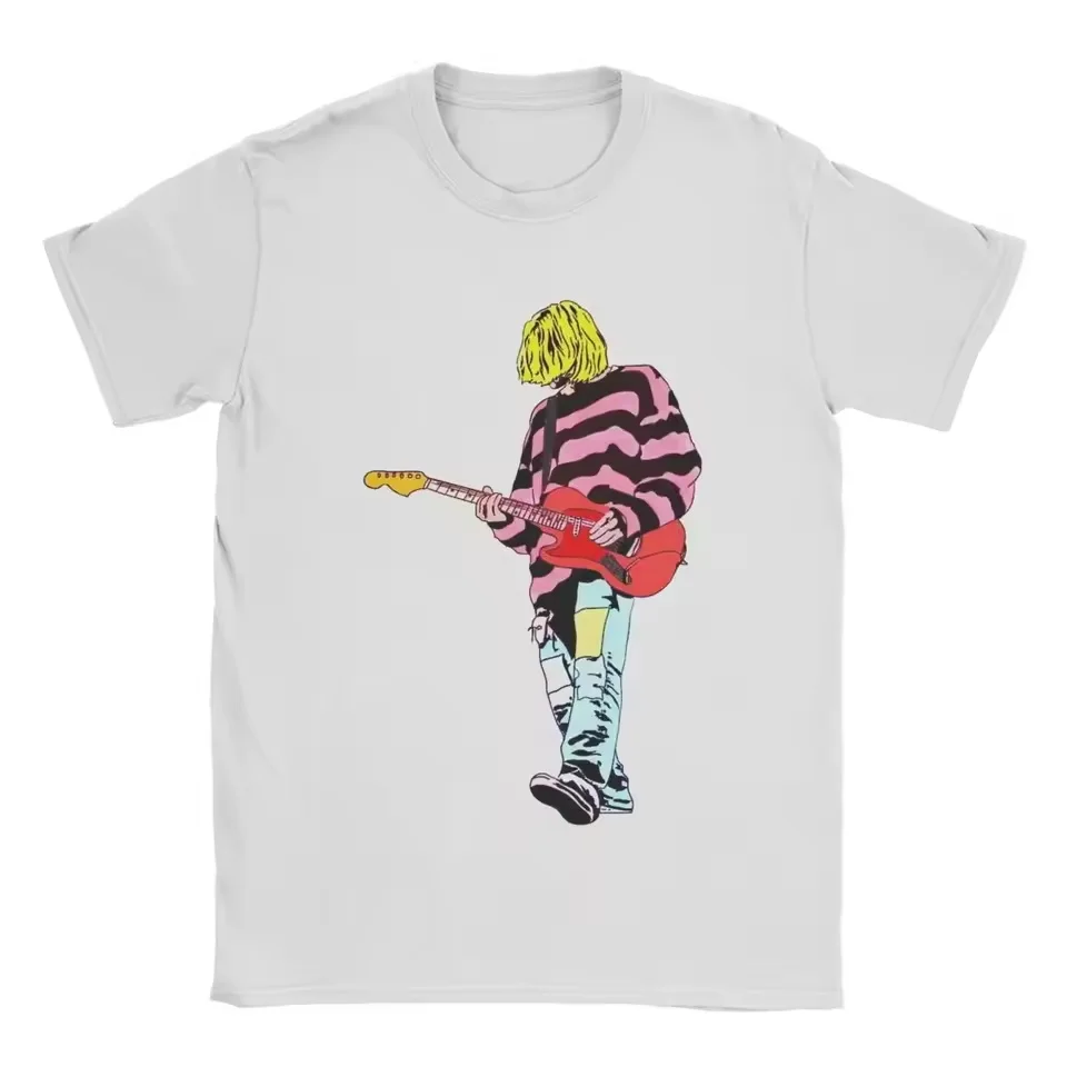 Kurt Cobain T Shirts Stylish Versatile Men Women Harajuku Short Sleeve Fashion Cotton Vintage Streetwear Amusing Unisex Tops