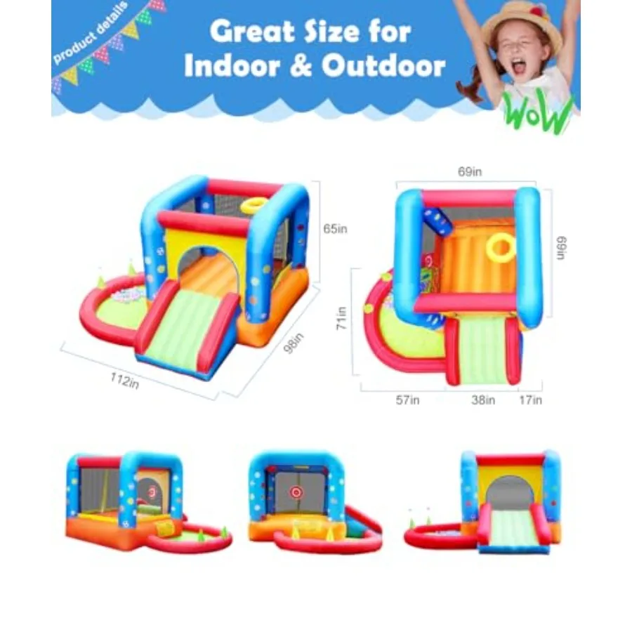Opblaasbaar springhuis kasteel glijbaan uitsmijter voor springen buiten en binnen feest baby achtertuin water jumper speelgoed met ventilator ba
