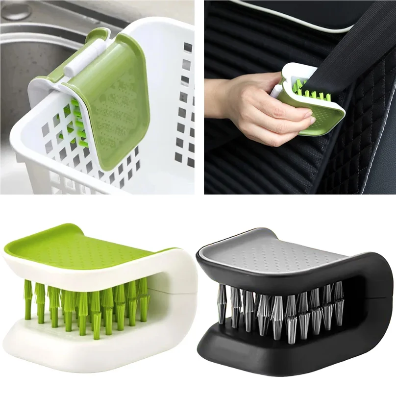 

Car Interior Seat Belt Cleaning Special Tool Double Sided U Type Folding Tray Sponge Diamond Brush U Shape Kitchen Washing Tool