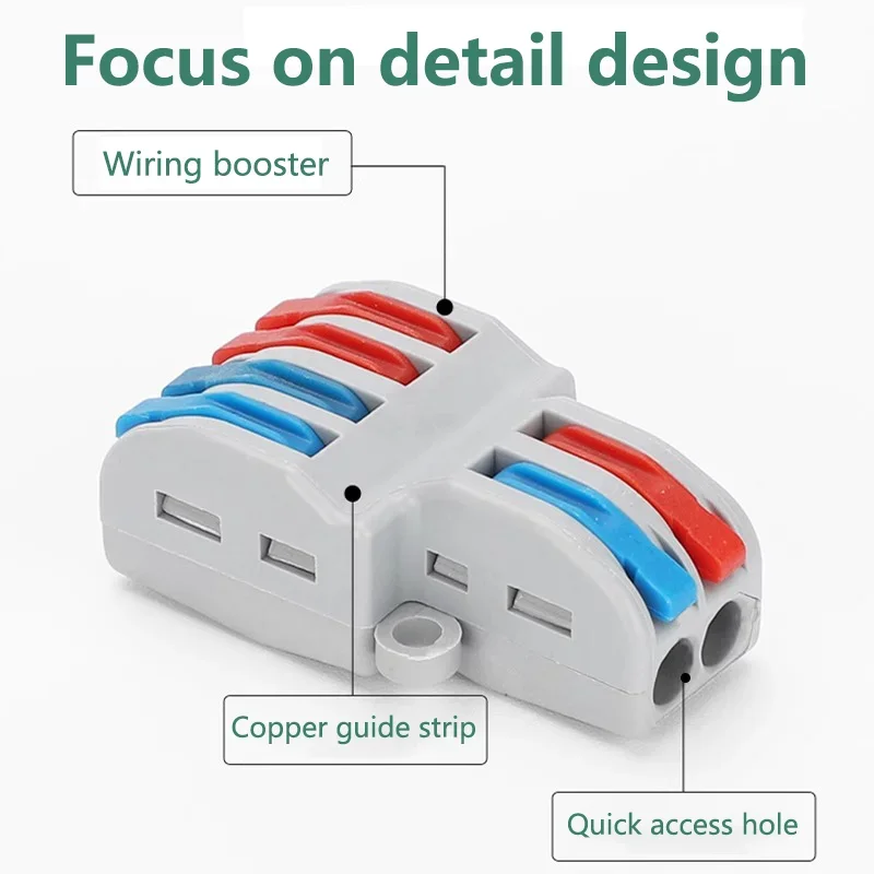10/50Pcs 1 In Multiple Out Quick Wiring Connector - Universal Splitter, Push In Terminal Block, SPL 222/23 for Fast Wiring