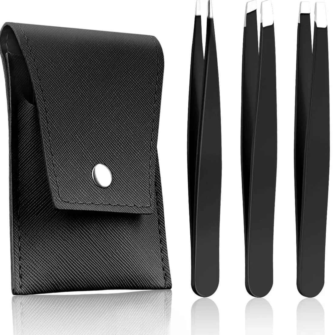 3pcsPremium Stainless Steel Eyebrow Tweezers Set - Precision Sharp Flat/oblique/pointed Tweezers Eyelash Beginner Makeup Tool