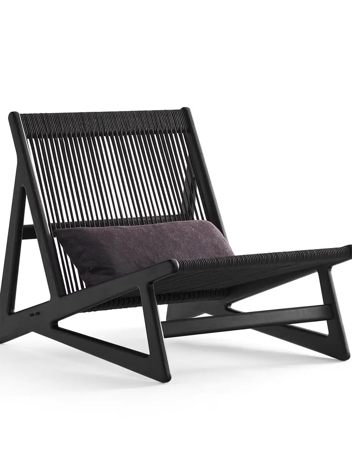 

Nordic outdoor sofa open-air balcony courtyard teak woven sliding conical leg chair hotel hotel leisure single chair