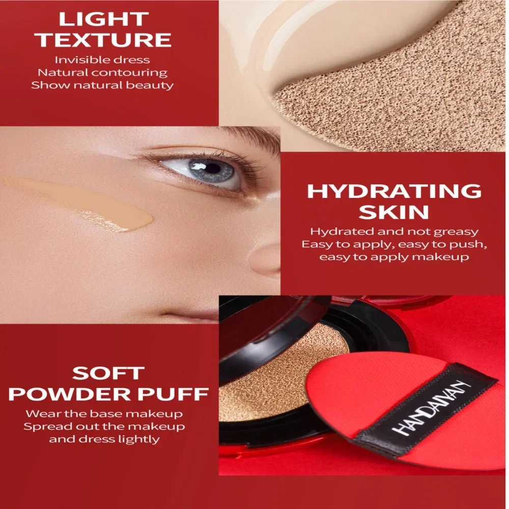 Podkład Korean Air Cushion - lekki, naturalny, nawilżający korektor, wybielający, kontrolujący sebum, długotrwała baza pod makijaż dla kobiet