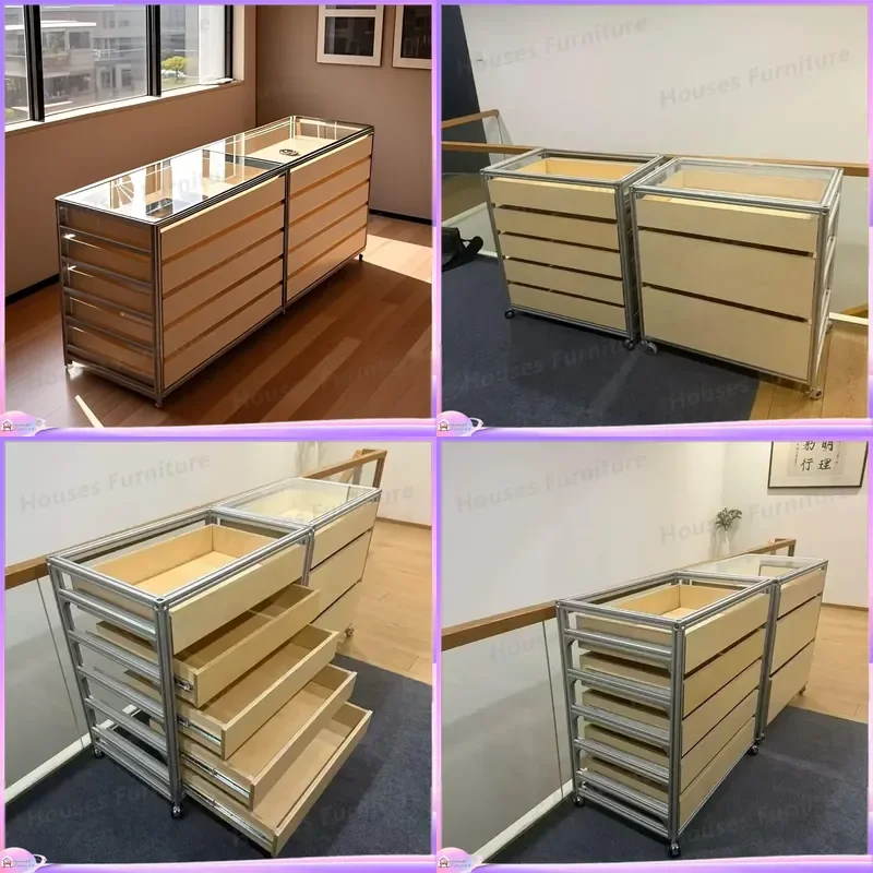 Modern Shoe Cabinet Storage Organizer Multi Layer Drawer Display Shelf Birch Wood DIY Home Entryway Furniture Space Saving