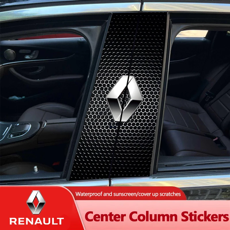 Pegatinas para coche, decoración de la columna central del pilar B, para Renault Clio Koleos Megane Espace QM6 Kadjar Captur Scenic Duster, 2 uds.