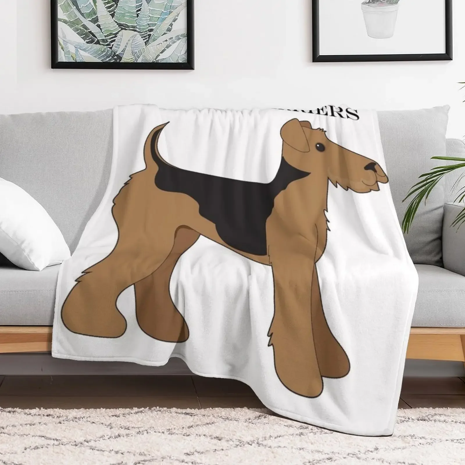 Airedale King of the Terriers Throw Blanket Warm funny gift Blankets