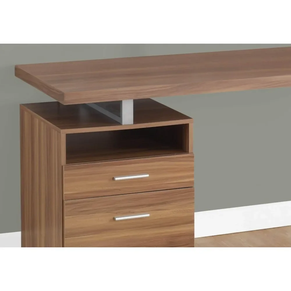 Computer Writing Desk for Home & Office Laptop Table With Drawers Open Shelf and File Cabinet-Left or Right Set Up 60