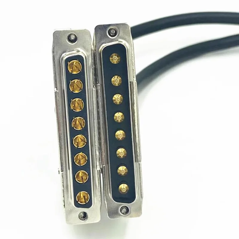 D-SUB 8W8 male to female Connector Cable  high current 30A 8-core connector gold-plated car pin extension cable 8W8 Cable Cord