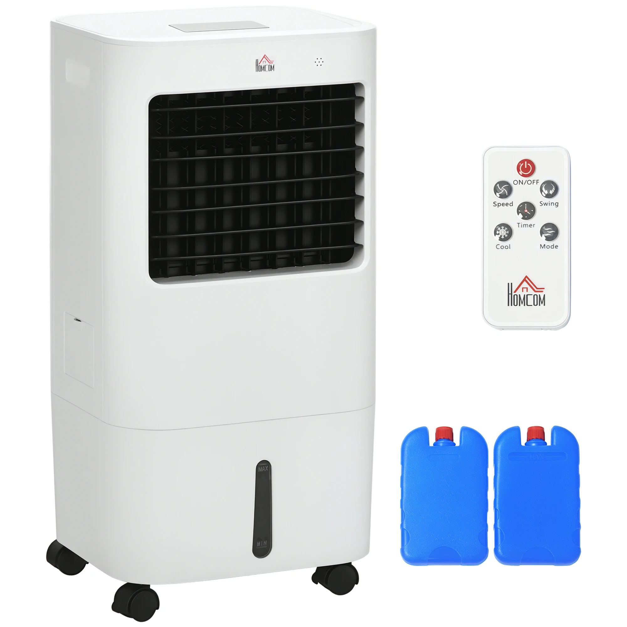 Homcom Refroidisseur d'air portable 15L, humidificateur, ventilateur 32X37X74 cm