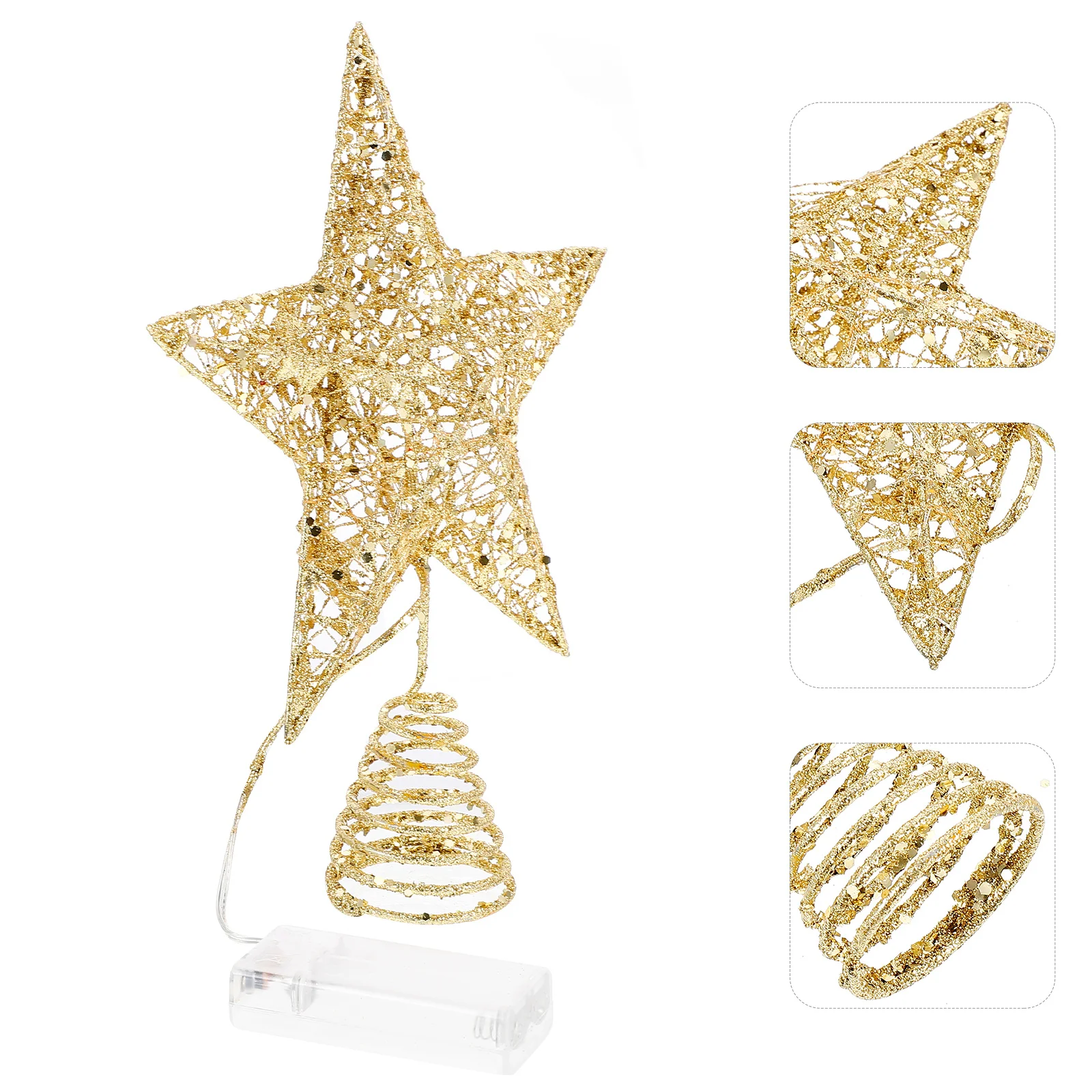 

Five-Pointed Star Light Lamp Xmas Tree Topper Decorative Glowing Christmas Decoration For Party Wedding Banquet Holiday Event