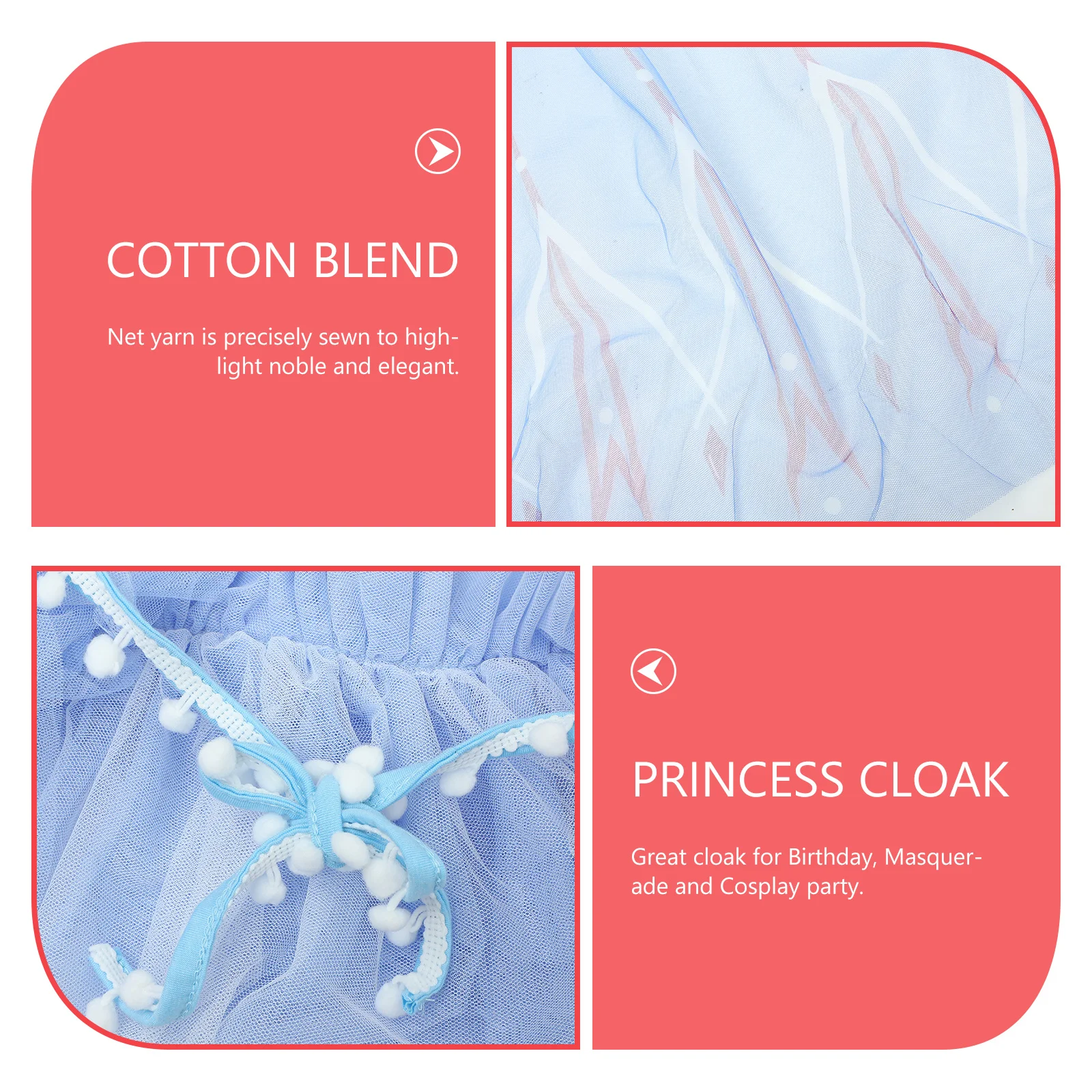 Cape de Cosplay en gaze à paillettes pour enfants, 1 pièce, 120-150.5-25 Kg, accessoires de Costume de fête d'anniversaire, mascarade