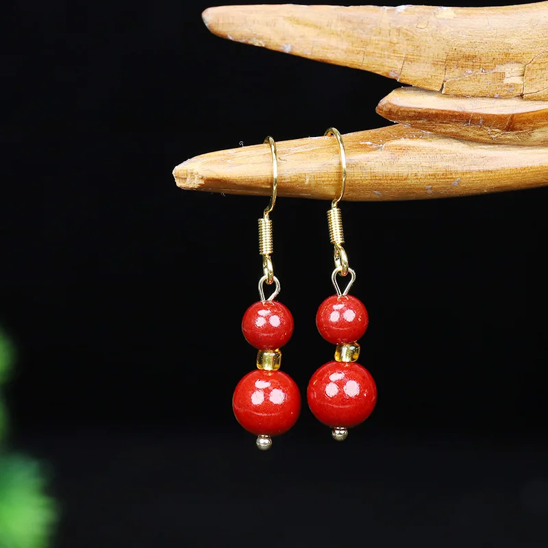Purple Gold Sand Inlaid Earrings Women's, Light Luxury Fashion Earrings