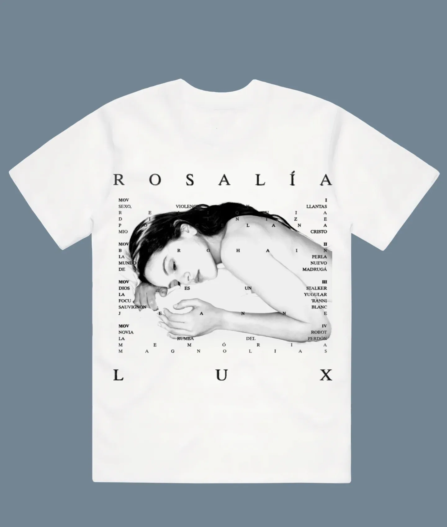 Tops con estampado Y2k, camiseta de cantante Rosalia Lux, camiseta estampada a la moda, Top Retro, ropa deportiva de calle, camiseta informal, Top de cuello redondo Unisex