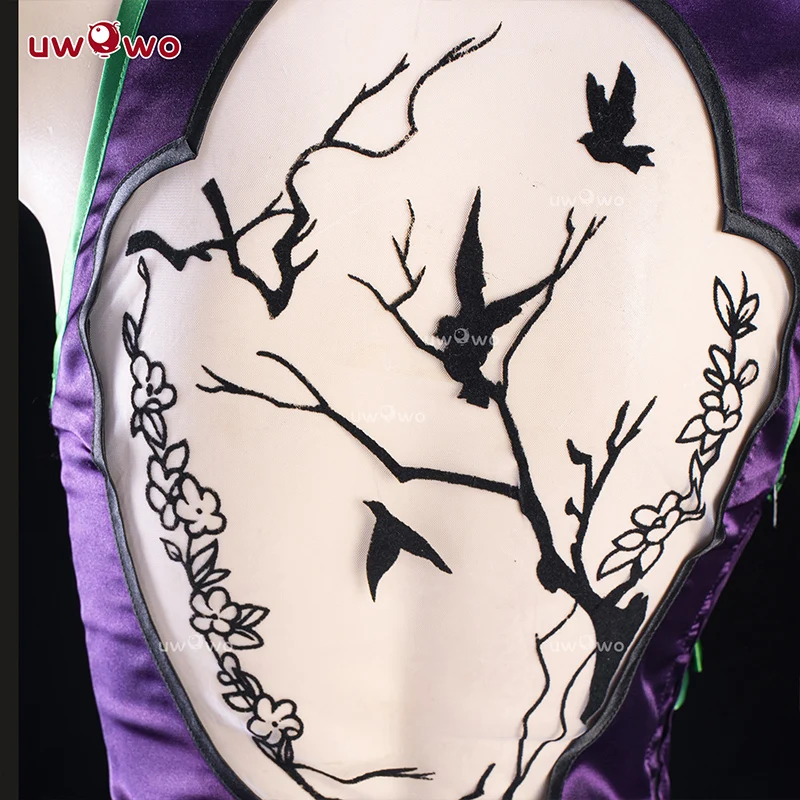 IN STOCK UWOWO C.C. Cosplay Codee Geasss: C.C. CC Purple Cheongsam Cosplay Costume Purple Dress Halloween Costume - Image 4