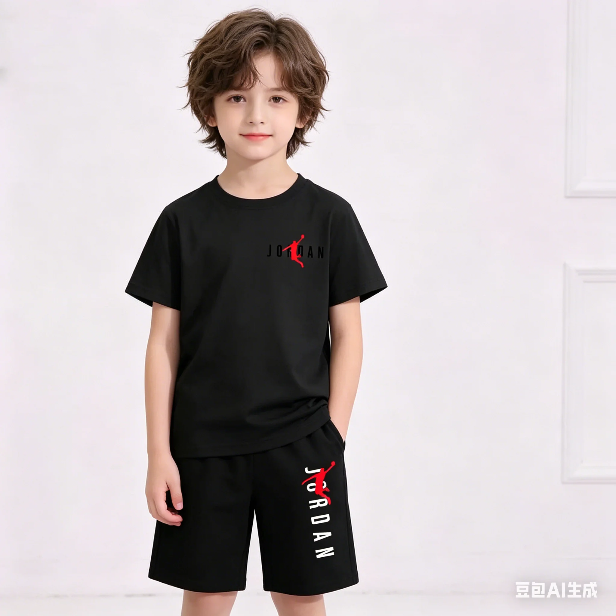 

Boy Girl Summer 3-12 Age New Model 2 Piece Set Short Sleeve+Shorts Comfortable Breathable Children Sportswear Casual T Shirt