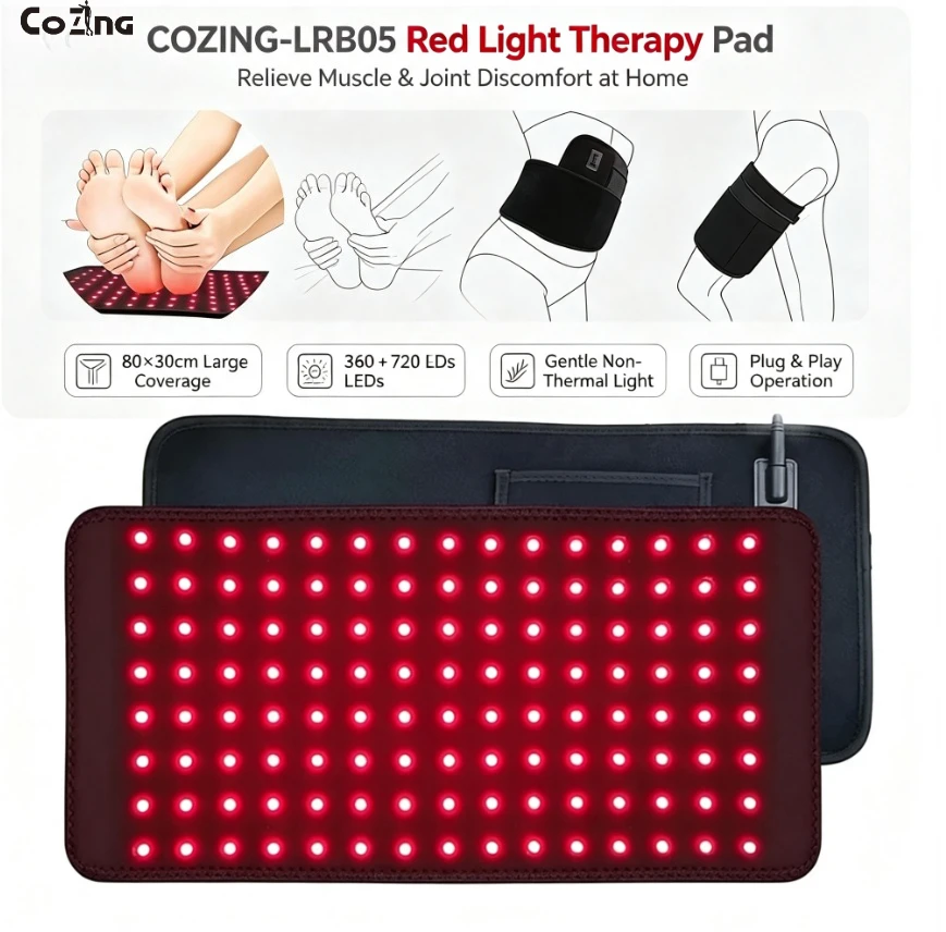 LED Infrared 660&850nm Body Pad – Wearable Wrap Therapy for Back Shoulder Waist Pain & Weight Loss