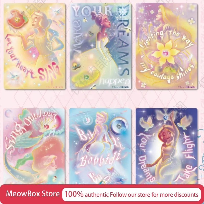

Disney Princess Magic Fairy Tale Collection Cards Snow White Ariel Aurora Cinderella Mystery Boxes Hippers Girls Toys Anime Gift