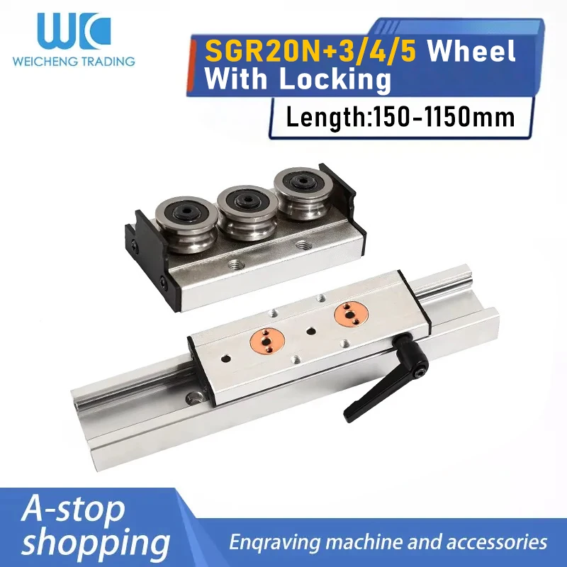 1/2PC SGR15N Dual Shaft Linear Guide Kit SGB15N-3 SGB15N-4 SGB15N-5 Sliding Block 150-1150MM CNC Engraver Linear Motion Parts