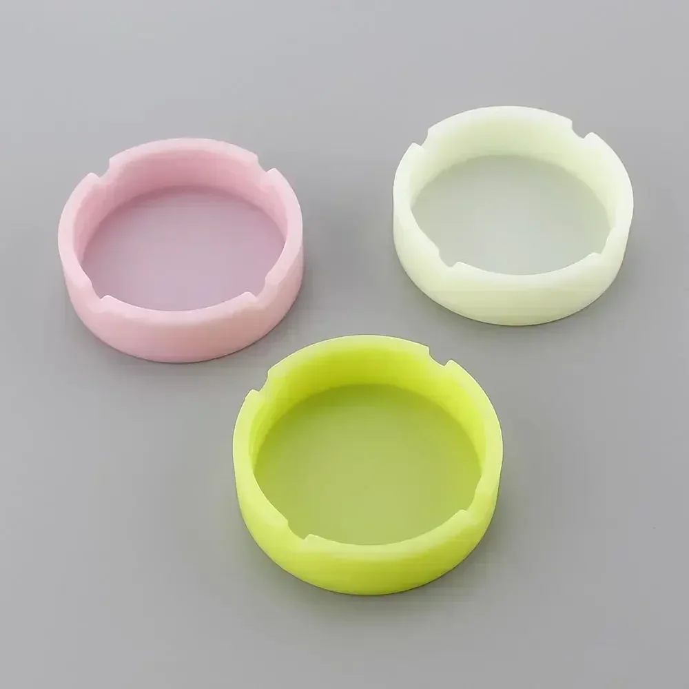 Multicolor Silicone Luminous Ashtray Premium Rubber High Temperature Heat Resistant Anti-fall Round Ashtray Cigarette Accessorie