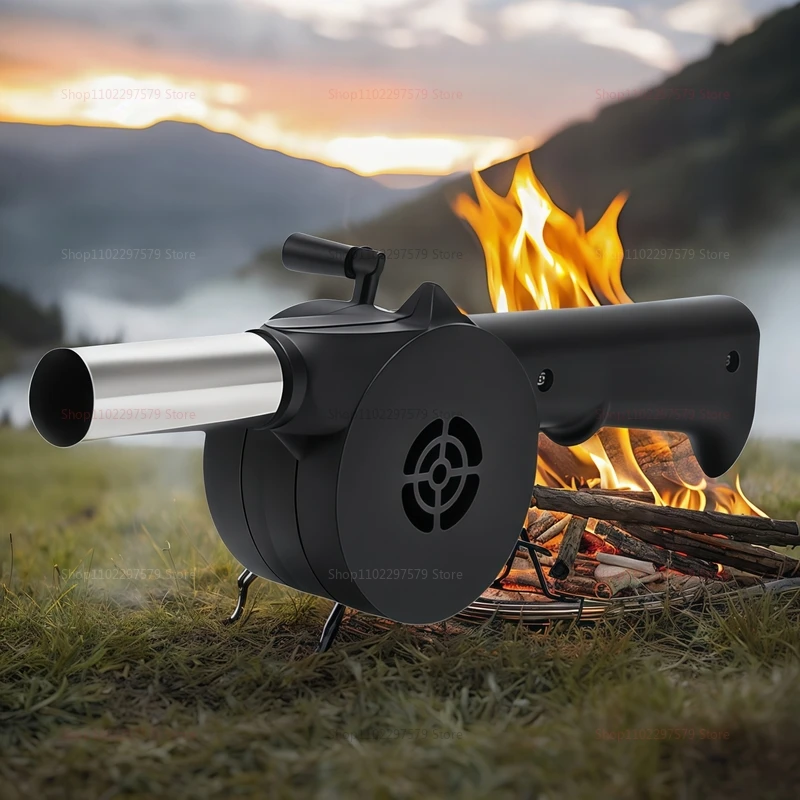 Portable Camping Picnic Hand Blower Outdoor BBQ Charcoal Starter Hair Dryer Quick Combustion Tool Lightweight Barbecue Tools