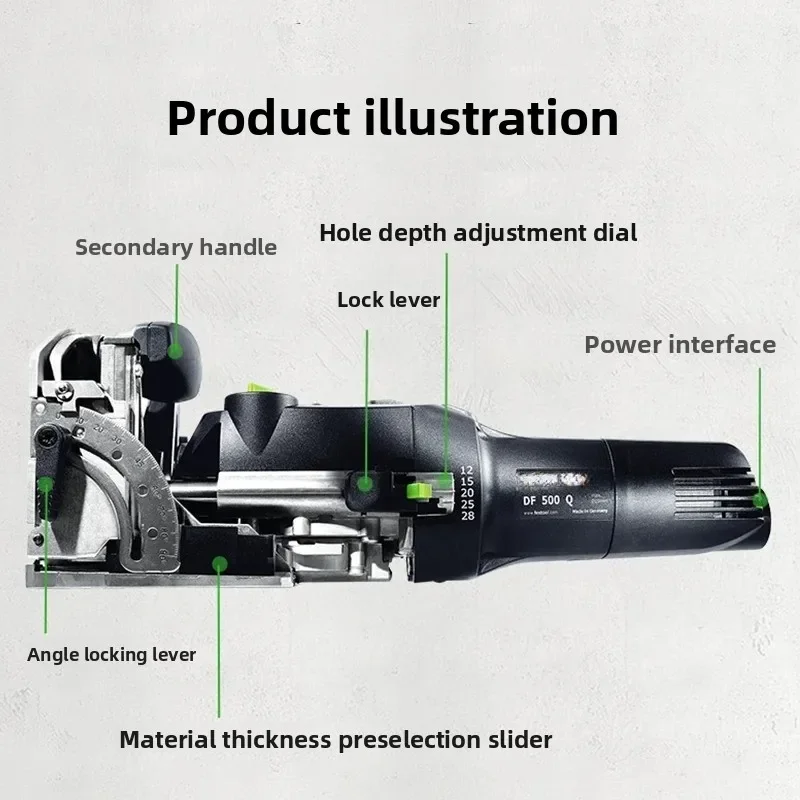 DF500 Woodworking Domino Joining Machine Electric Slotting Tool For Solid Wood Mortise Tenon Connection