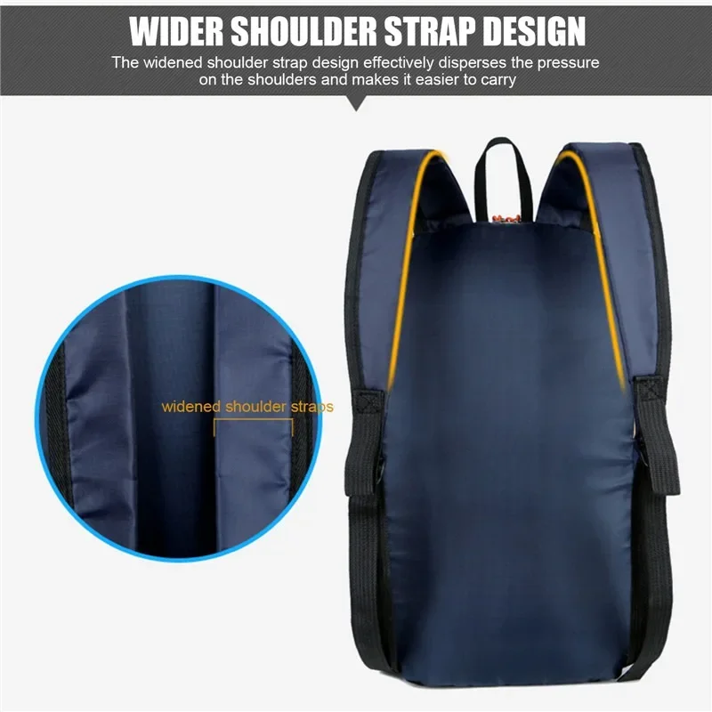 Mochila leve impermeável para esportes ao ar livre, Bolsa de caminhada com zíper, Mochila de acampamento ajustável para homens e mulheres, 10L