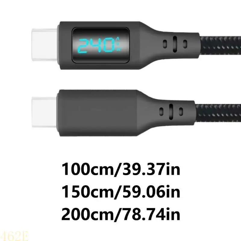 

462E USB2.0 Type C Cable 480Mbps 240W LED Display Powerful Fast Charging Data Line