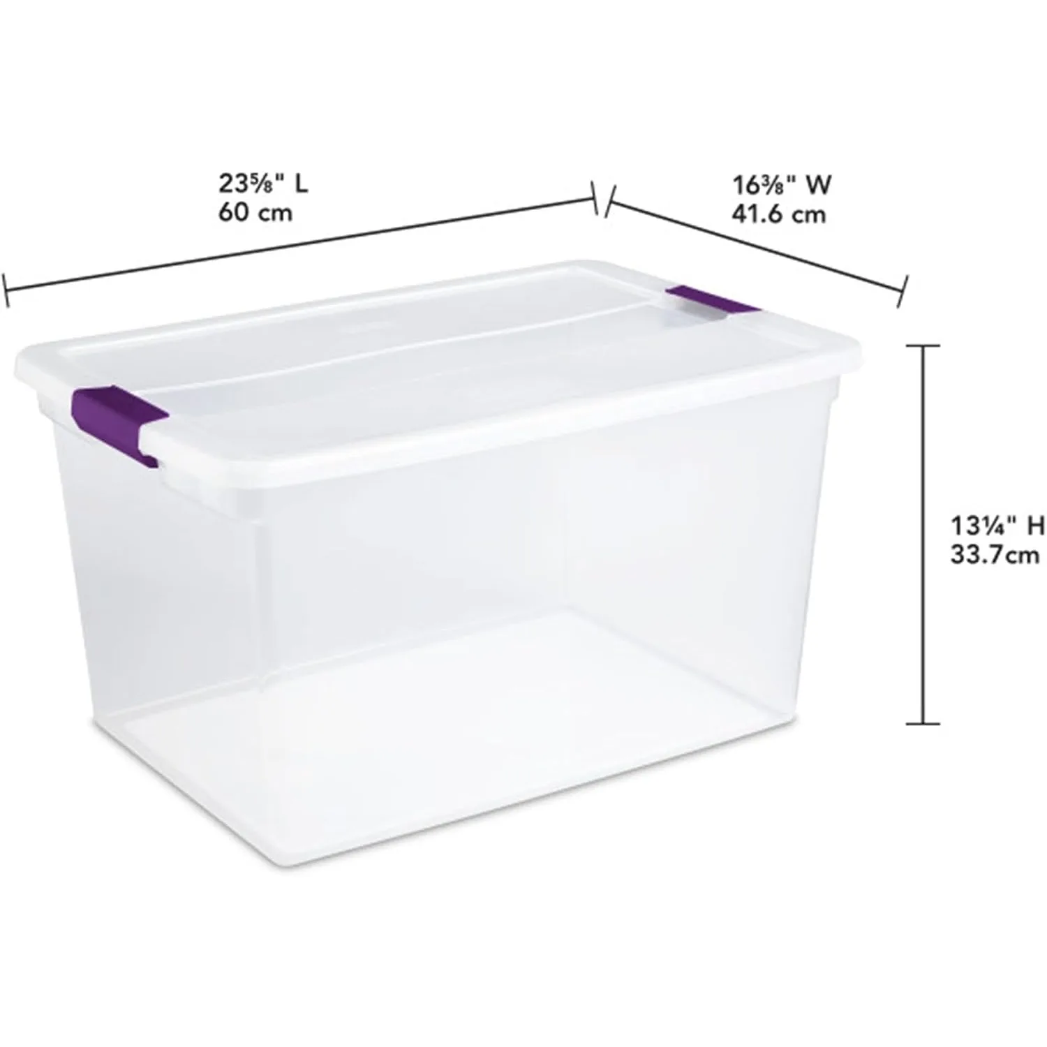 Latch Storage Box, Stackable Bin with Latching Lid, Organize Clothes, Blankets, Items in Closet, Clear Base and Lid, 12-Pack | Clear Plastic Organizers with Color Accent Latches for Closet, Bedroom, Shelving Units, Dorm Room and Home Organization