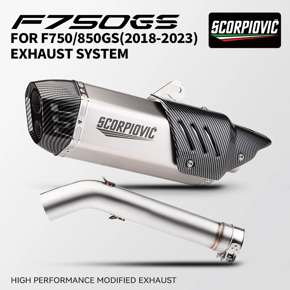 Slip on For F750GS F850GS ADV Adventure F 750 GS F 850 GS 2018 - 2023 Motorcycle Exhaust Escape Muffler Middle Link Pipe Muffler