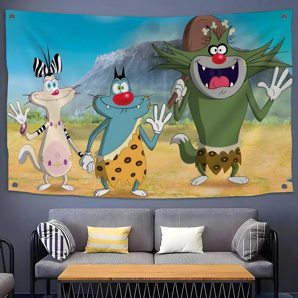Oggy And The C-CockroachesS Flags Flags for Room, Bedroom, Home, Outdoor, Wall Hanging, Concert Print, Art Banner