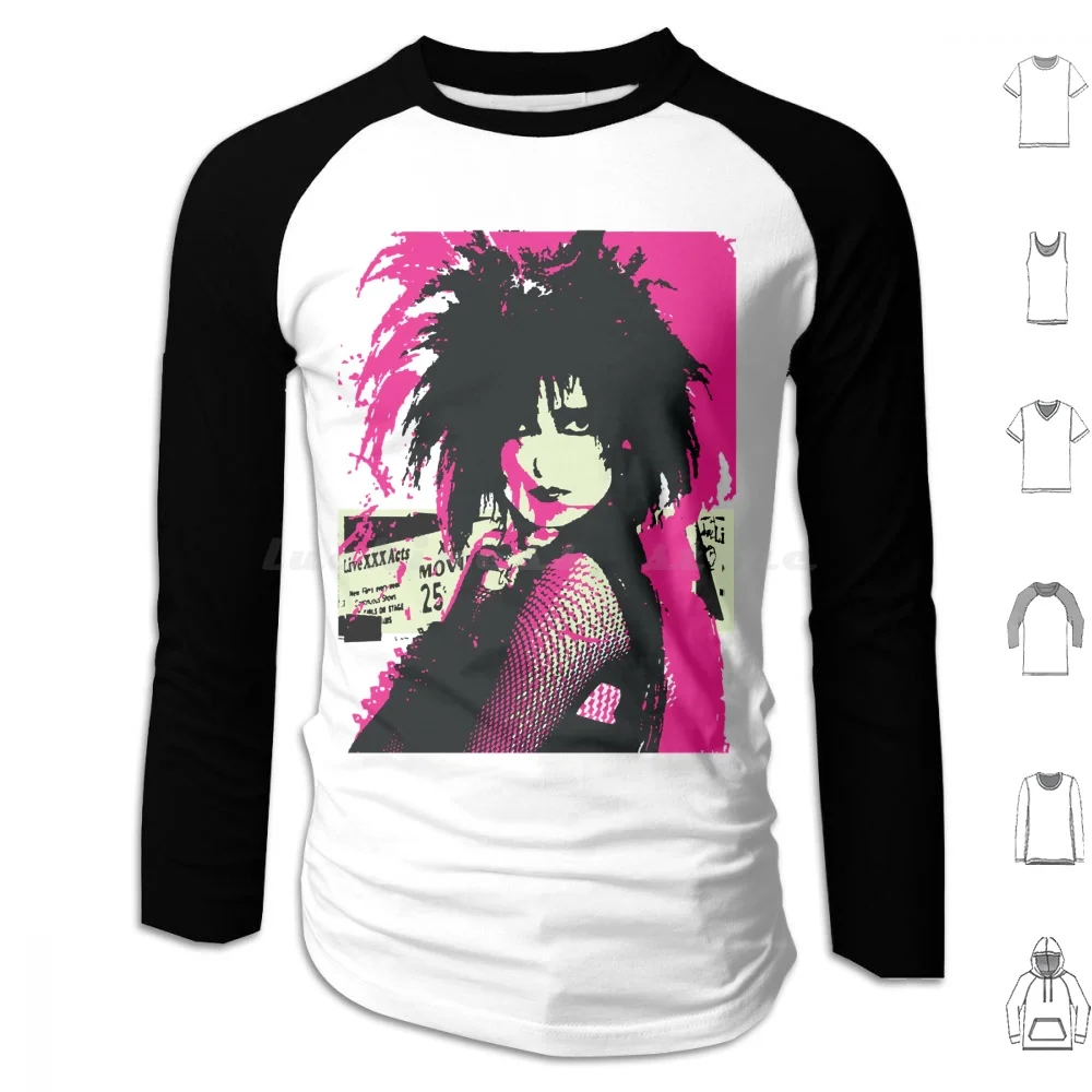 Siouxsie Hoodie cotton Long Sleeve Siouxsie Sioux Banshees Post Punk Goth Gothic Lowbrow Punk Girl Punk 77 Punk Punk Style