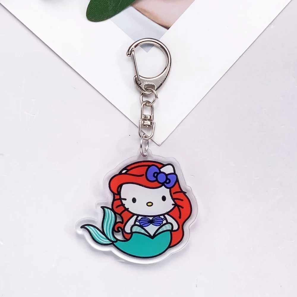 سانريو X مرحبا كيتي الأميرة الاكريليك سيارة المفاتيح اكسسوارات حقيبة سحر جميل على ظهره قلادة الإبداعية كيرينغ هدايا لمحبي #2