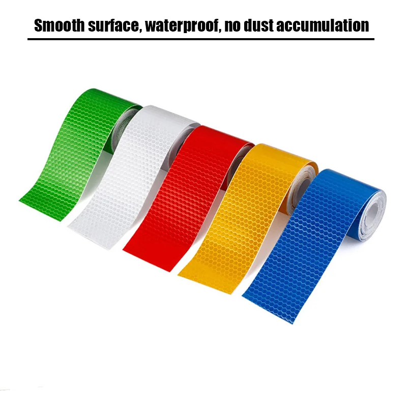 5cm*1m Hot Style White Adhesive Crystal Color Grid Reflective Film Reflective Tape Reflective Warning Tape