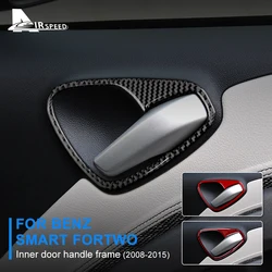 Real Soft Carbon Fiber Stickers for Mercedes Benz Smart 451 Fortwo 2008 2009 2010 2011 2012 2013 2014 2015 Door Handle Frame