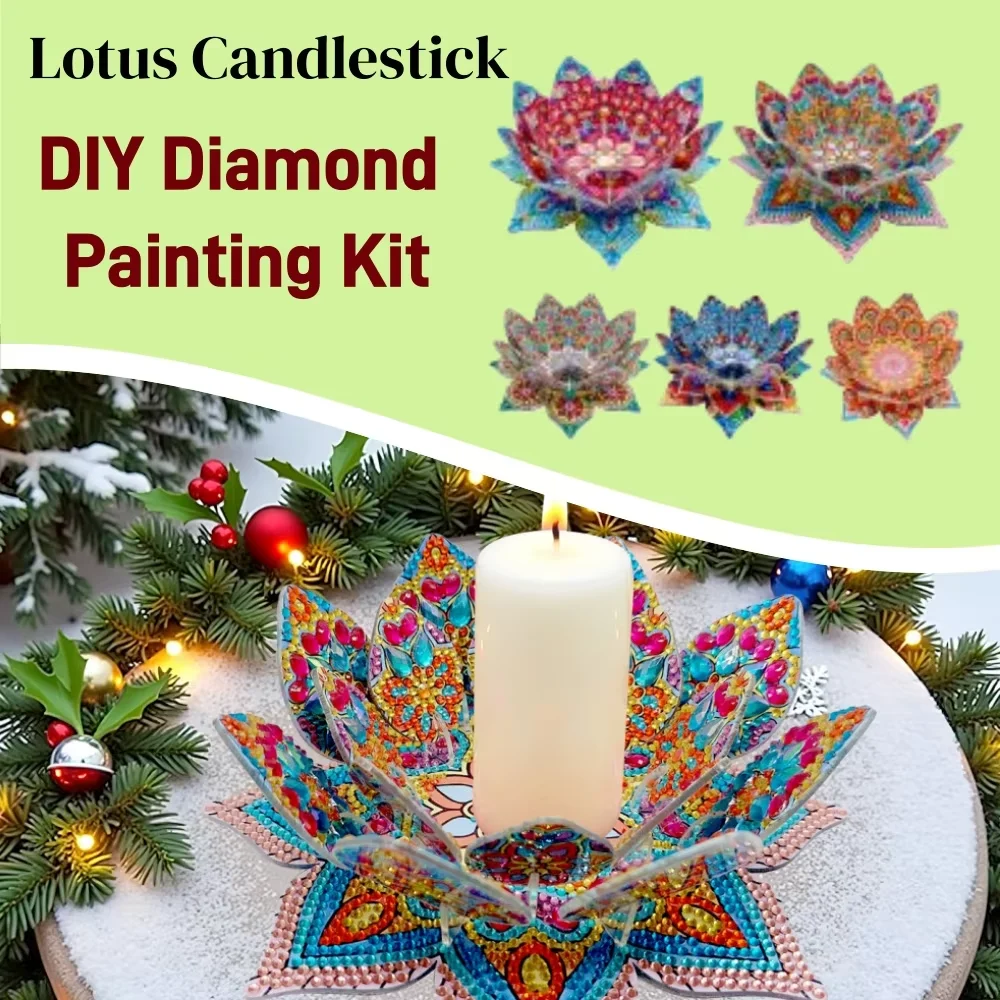 

Набор для алмазной вышивки «Подсвечник Лотос»: Настольные украшения для взрослых, декор для дома