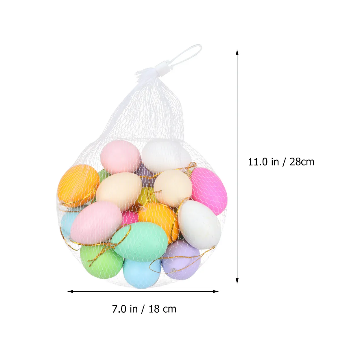 40Pcs Hangable Colored Painted Artificial Easter Eggs Kids DIY Craft Supplies for Easter Decoration Colored Painted Eggs