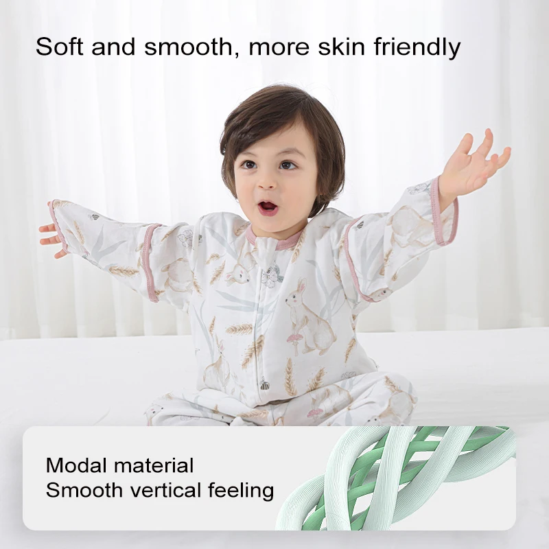 طفل الشاش كيس النوم مشروط مريحة للتنفس المضادة للركلة الرضع انقسام الساق منامة Onesuit كيس النوم لجميع المواسم #2