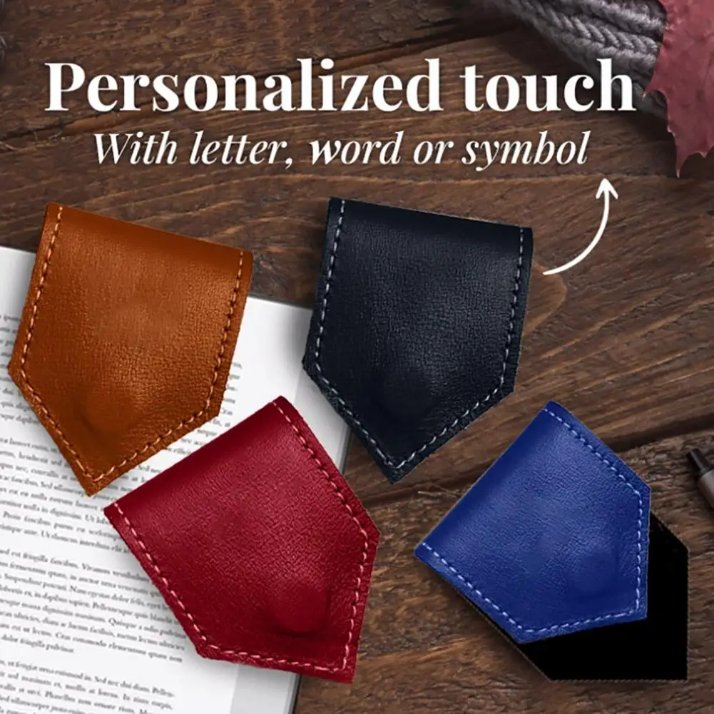 Magnetic Bookmark Faux Leather Clip-on Magnetic Page Marker Novels Cookbooks Journals Reading Book Mark