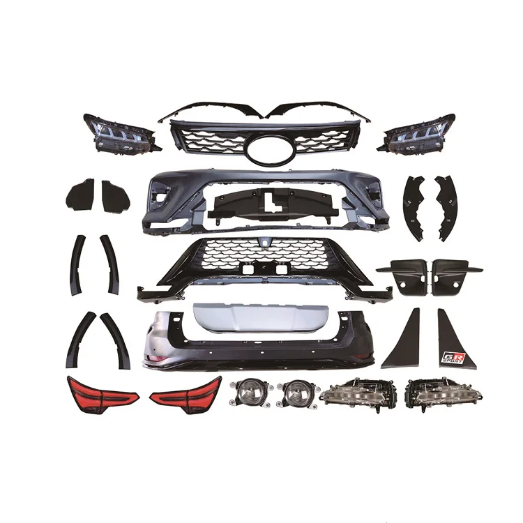 

DaMeiВысокое качество Facelift Fortuner 2016-2021 Обновление до GR Спортивная фара Задний фонарь Передний бампер Bodykit для Fortuner