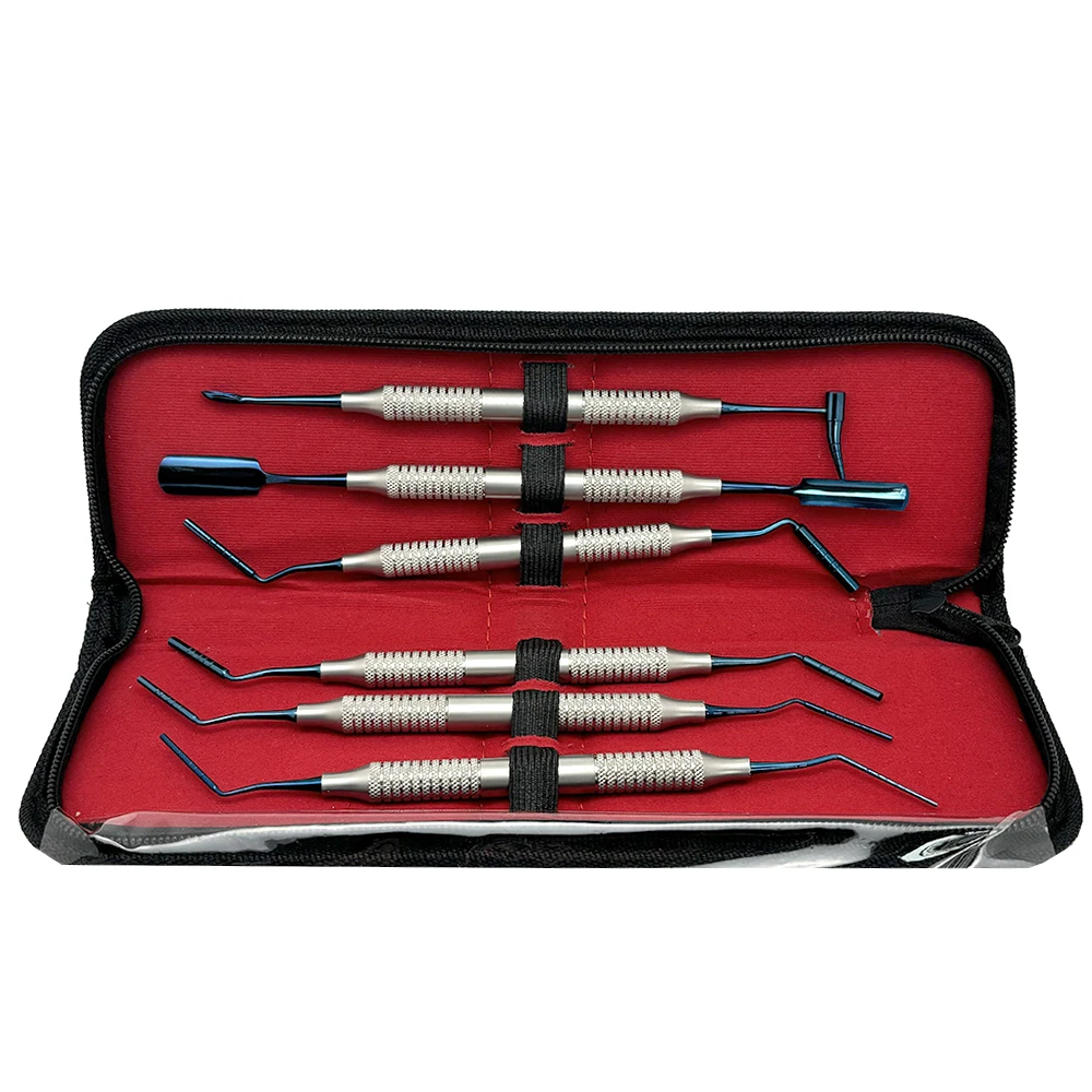 6Pcs/kit Dental Bone Grafting Instruments Set Dental Bone Powder Filling Restorative Spoon Plugger Dentist Spatula Filler Tool