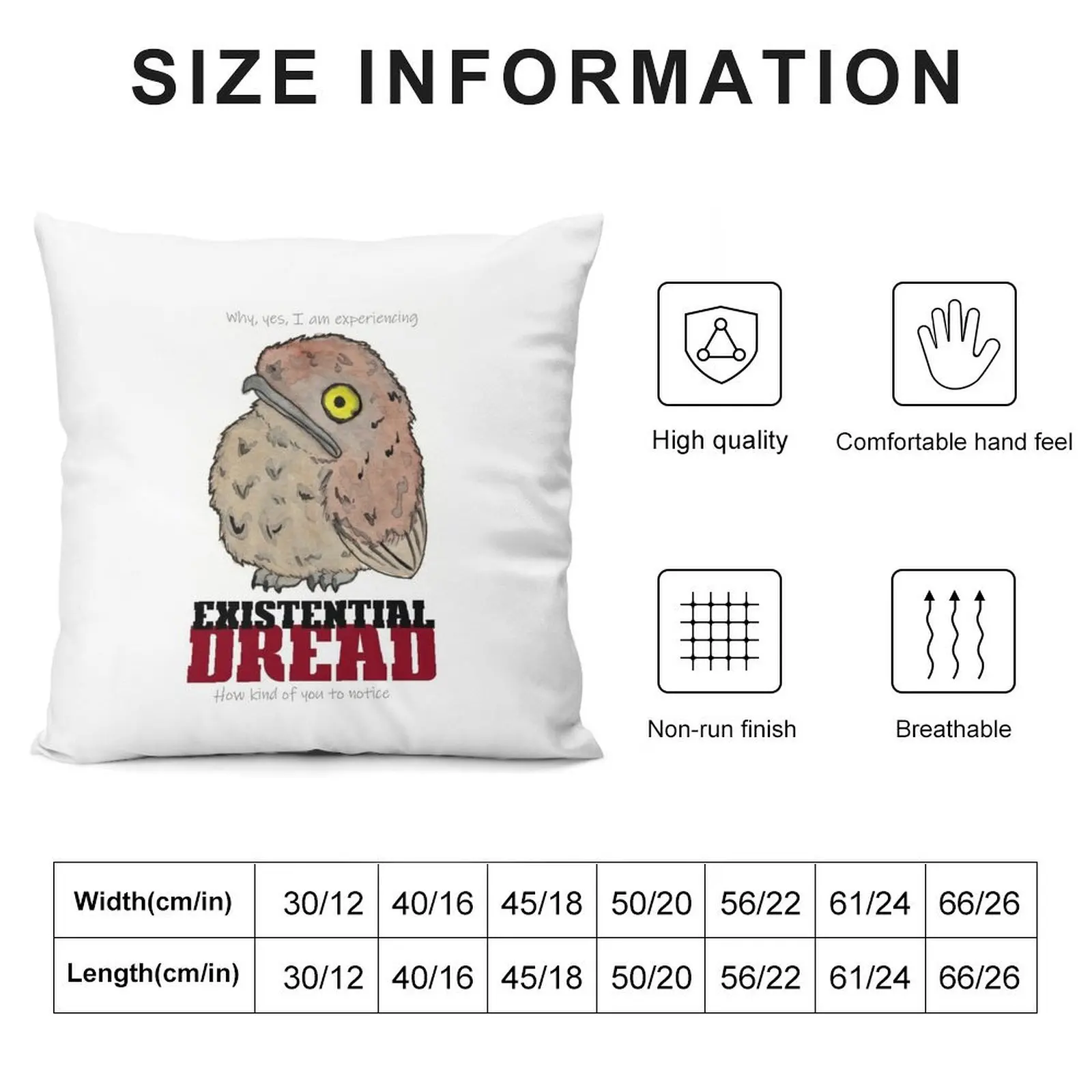 Existential Dread Potoo Throw Pillow Christmas Pillow Covers Sofa Cover christmas decorations 2025 pillow