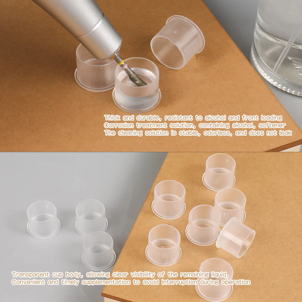 Kaniu 100Pcs Disposable Tattoo Ink Cup S/M/L Multi-Use Disposable Nail Cups Plastic Permanent Wet Cuticle Callus Removal Tools