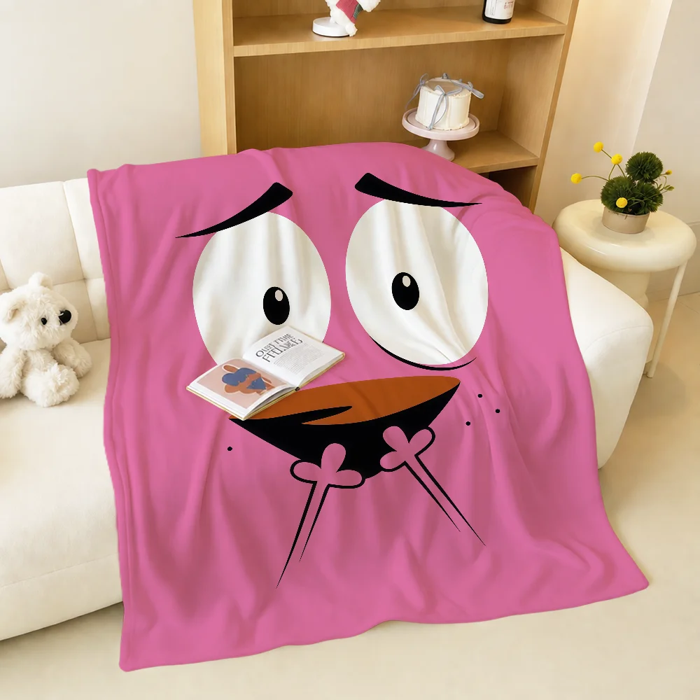 Funny Cartoon Anime Warm Soft Plush Blanket For Sofa Living Room Nap Home C-Cowardly Bedroom D-Dog Travel Gift Flannel Pet Hogar