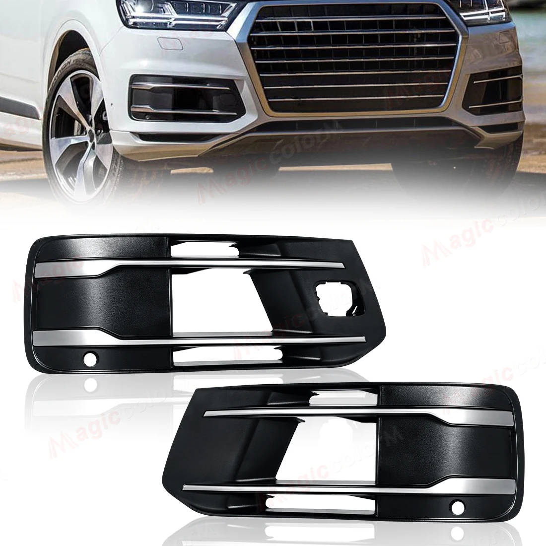 

Car Fog Lamp Frame For Audi Q7 2016-2019 Front Bumper Light Cover Foglight Grille Car Accessories 4M0807681 4M0807151