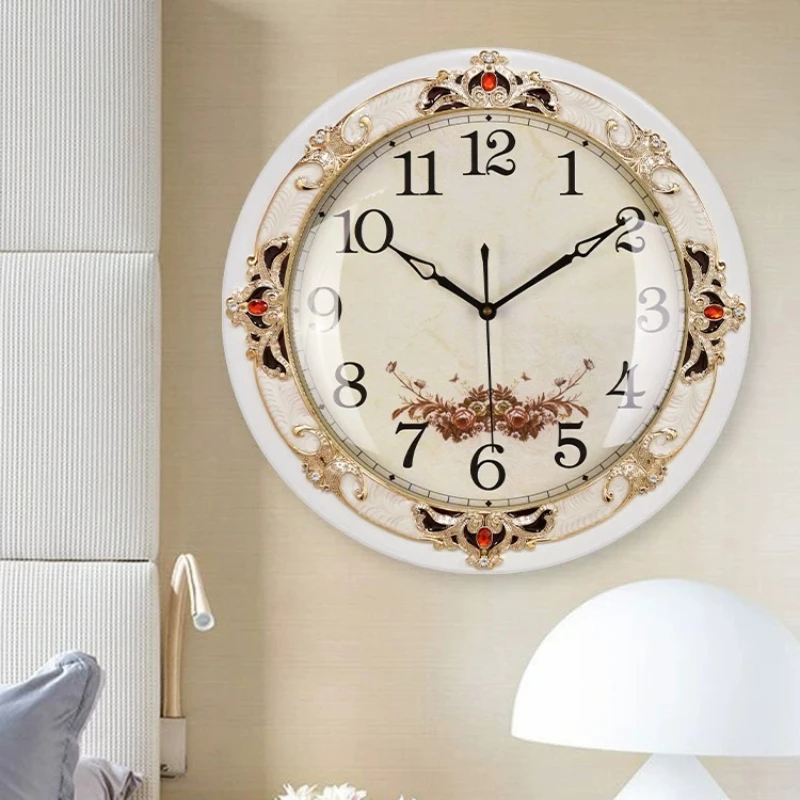 Vintage Luxury Wall Watch Aesthetic Living Room Nordic Fashion Clock Wall Chinese Style Korean Reloj De Pared Room Decorations
