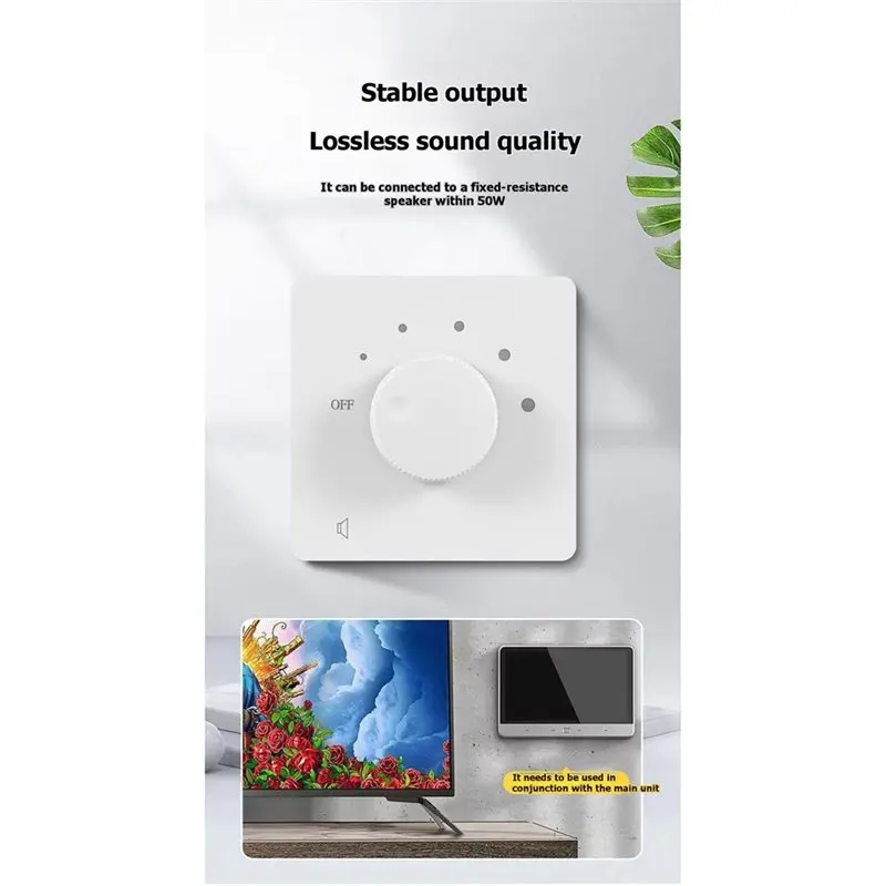 A31T 50W Fixed Impedance Volume Control Knob 5 Level Rotary Audio Controller In Wall Speaker Level Attenuator Gold