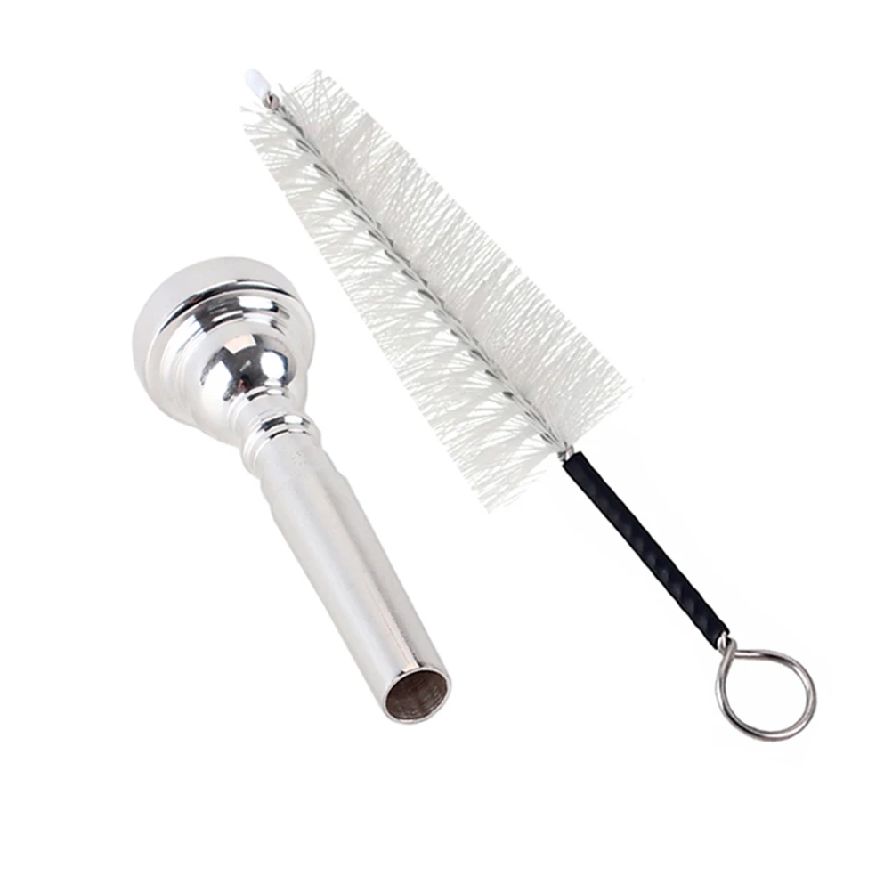 

Trumpet Mouthpiece Cleaning Brush Set Metal Silver Plated Easy Tone Bullet Shape Suitable for Beginners