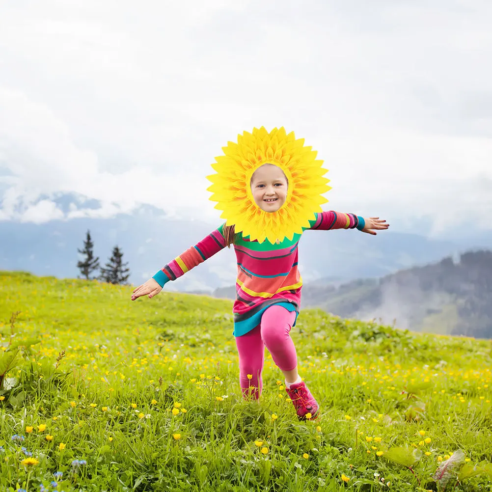 

2Pcs Sunflower Headgear Hat Funny Sunflower Headpiece for Halloween Cosplay Dance Party Performance Accessory Flower Hat