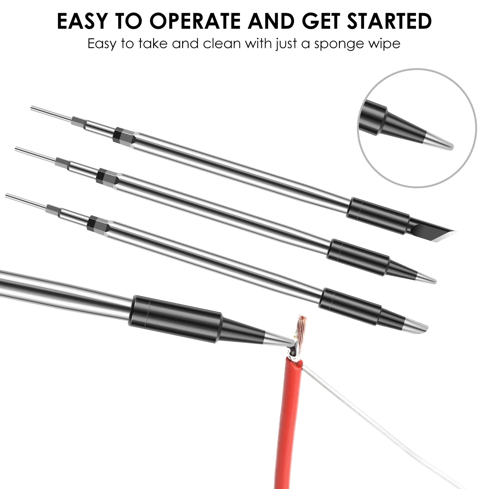 3 шт. сменный набор паяльных жал, металлический припой, сварочное жало, сменный портативный паяльник, сварочное жало, инструмент для сварочной головки